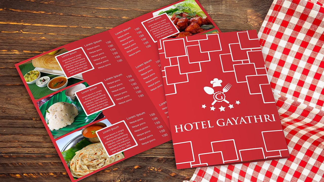 red menu card